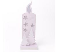 Shatchi Wooden Christmas Decoration Pre Lit Led Silhouette Nativity Scene Ornament Table Window Battery Operated, White, 46Cm