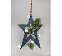 Shatchi Wooden Hanging Decoration Star Shape Green 18X1.2X26 Cm
