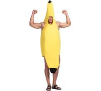 SHATCHI Yellow Banana Fruit Fancy Party Adult Costume Halloween Unisex Funny Dr