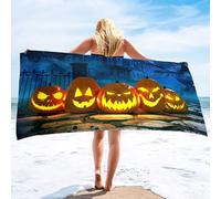 SHATSS Beach Towel Halloween Style Microfiber,Super Soft,Quick Dry, Easy Care,Yoga, Travel, Swimming Towel, For Adults,Light Weight Travel Towel,Beach Essentials 90X180Cm