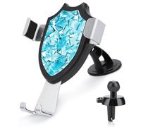 Shattered Cyan Glass Pieces Car Phone Holder Rotatable Mount Dashboard Windshield Air Vent Accessories