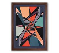 Shattered Geometry Geometric Framed Wall Art Print A3 (42×29.7cm) Walnut, Wall Decor for Living Room, Bedroom, Office & Home, Ready to Hang, Art Gift