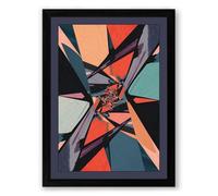 Shattered Geometry Geometric Framed Wall Art Print A4 (29.7×21cm) Black, Wall Decor for Living Room, Bedroom, Office & Home, Ready to Hang, Art Gift