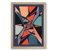 Shattered Geometry Geometric Framed Wall Art Print A4 (29.7×21cm) Oak, Wall Decor for Living Room, Bedroom, Office & Home, Ready to Hang, Art Gift