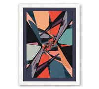 Shattered Geometry Geometric Framed Wall Art Print A4 (29.7×21cm) White, Wall Decor for Living Room, Bedroom, Office & Home, Ready to Hang, Art Gift