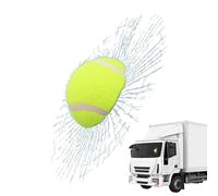 Shattered Glass 3D Sticker - Realistic Tennis Ball Hit Effect Window Decal, Humorous Windshield Decor | Self Adhesive Sticker for Vehicles, Fun Car Window Accessories, Outdoor Display