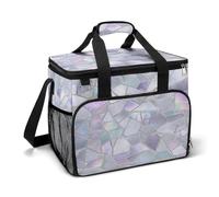 Shattered Mirror Ice Texture Camping Cooler Bags Insulated Beach Cooler Portable Leak Proof Camping Cooler with Shoulder Strap