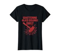 Shattering Glass Ceilings Daily Girl Power Red White T-Shirt