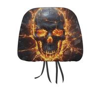Shattering of Skull 2 PCS Car Headrest Cover Universal Headrest Covers Soft Breathable Car Head Rest Covers Set Elastic Head Rest Protector Auto Seat Cover Vehicle Accessories for Cars, Truck, Suv, Va