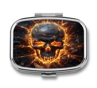 Shattering of Skull Cute Travel Pill Organizer Compact and Portable Pill Box,Pill Case for Travel Essentials for Pocket Purse