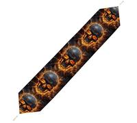 Shattering of Skull Table Runner for Dining Table, Short Plush Runners Washable & Durable Tablerunner Modern Home Decor for Wedding, Kitchen, Holiday 200*33cm