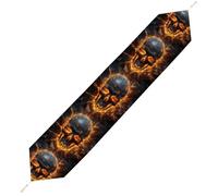 Shattering of Skull Table Runner for Dining Table, Short Plush Runners Washable & Durable Tablerunner Modern Home Decor for Wedding, Kitchen, Holiday 178*33cm