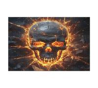 Shattering of Skull Wooden Puzzle with Storage Box, Eco-Friendly Wooden Jigsaw Puzzle for Home Leisure, Stress Relief & Decoration 1000 PCS