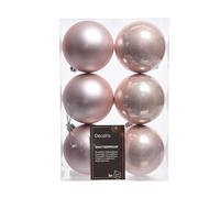Shatterproof Blush Pink Bauble 80mm Pack of 6 - Christmas