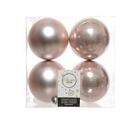 Shatterproof Blush Pink Baubles 100mm Pack of 4 - Christmas