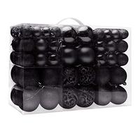 Shatterproof Christmas Baubles - 100pcs Hanging Balls Decoration, 3cm-6cm, Perfect for Tree, Wedding, Party Pendants Gifts (Black)