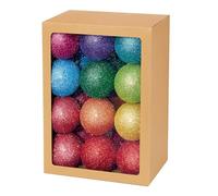 Shatterproof Christmas Baubles 24 Pack 60mm Premier Christmas Tree Decoration, matt, shinny and glitter baubles (Rainbow 1162)