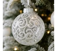 Shatterproof Christmas Baubles 8-Piece Set - White 120mm