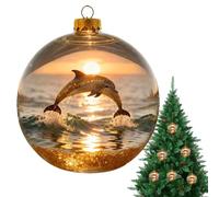 Shatterproof Christmas Ornaments,Acrylic 3D Party Decorations | Turtle Dolphin Bird Christmas Ornaments Balls | for Party Holiday Living Room Wall Shelf Car Farmhouse Office Patio Porch
