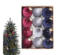 Shatterproof Christmas Ornaments - Christmas Ball Decorations | Velvet Holiday Ornaments | 12-Piece Set For Thanksgiving, Tree, Home, Party, Indoor Outdoor Use, Festive Holiday Celebration