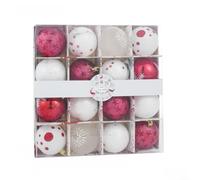 Shatterproof Christmas,Ornaments Set - 16 Pcs 2.3 Inch,Plastic Hanging | Baubles with Frosted Glitter, for Star Snowflake Designs in Pink Gold White, Kids Pet Safe Tree Decorations,for Holiday Home