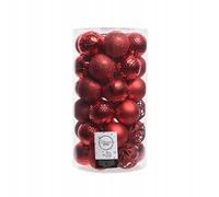 Shatterproof Christmas tree baubles, set of 37, 6 cm, red