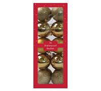 Shatterproof Christmas Tree Decoration 20 Pack Mini 60mm Baubles Golden
