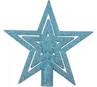 Shatterproof Glitter Star Christmas Tree Topper - Sparkling Holiday Tree Top Decoration, Durable & Festive Tree Ornament (Turquoise)