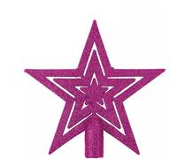 Shatterproof Glitter Star Christmas Tree Topper - Sparkling Holiday Tree Top Decoration, Durable & Festive Tree Ornament (Hot Pink)