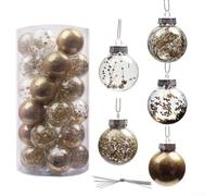 Shatterproof Holiday Ornaments 6cm for Kids and Pets Shatterproof(gold) | Glitter finish, vibrant colors, red gold silver, wedding party decor, for versatile hanging