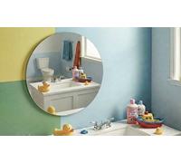 Shatterproof Kids Bathroom Mirror - 30-60cm Acrylic Safety Mirror for Toddlers & Children - Frameless Round Geometric Wall Decor - Lightweight, Peel & Stick Easy Install - Non-Glass Reflective Surface