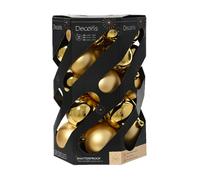 Shatterproof Mixed 30 Christmas Baubles - GOLD - Various Sizes