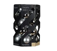 Shatterproof Mixed 30 Christmas Baubles - Silver- Various Sizes