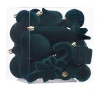 Shatterproof Plastic Christmas Baubles 28pcs Matte Glaze(dark green)