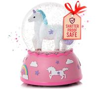 Shatterproof Unicorn Snow Globe with Music - Unicorn Gifts for Girls | Unbreakable Snow Globes for Kids - Snowglobe | Granddaughter Gifts | Plastic Snow Globe | Christmas Snow Globes Daughters List