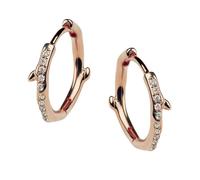 Shaun Leane Cherry Blossom 18ct Rose Gold Plated Sterling Silver 0.12ct Diamond Hoop Earrings - Rose Gold