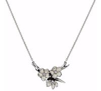 Shaun Leane Cherry Blossom Sterling Silver 0.15ct Diamond Flower Branch Necklace - Silver SLN-834