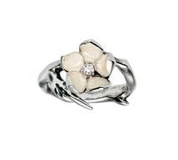 Shaun Leane Cherry Blossom Sterling Silver Diamond Flower Ring - M SLN-137/M