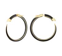 Shaun Leane Sabre Solis 18ct Yellow Gold Vermeil Sterling Silver Jet Ceramic Large Hoop Earrings SLN-1285