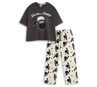 Shaun the Sheep Women's Short Sleeve Long Leg Pyjama Set | Grey | Official Merch | Size: XL Shaun The Sheep Grey XL