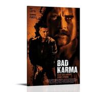 SHAUREWNYY Bad Karma Posters Aesthetic Wall Art Decor Vintage Canvas Poster Decorative Painting for Living Room Bed Room 20x30inch(50x75cm) Frame-style