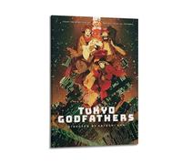 SHAUREWNYY Tokyo Godfathers Posters Aesthetic Wall Art Decor Vintage Canvas Poster Decorative Painting for Living Room Bed Room 16x24inch(40x60cm) Frame-style