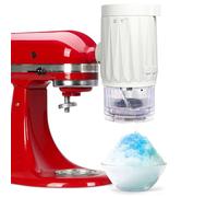 Shave Ice Attachment for Kitchenaid Stand Mixers, Shaved Ice and Snow Cone Attachment for Kitchenaid with 10 Ice Molds White