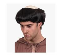 Shaved Monk Wig With Brown And Silvery Braids Adult Costume Wig For Men(Black)