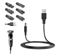 Shaver Charger, 7 Pcs Electric Shaver Charger Set, USB Charger Cable Kit, Universal Charging Power Adapter Cord, Compatible with Various Shavers, Razors, Trimmers, Essential for Bathroom and Travel