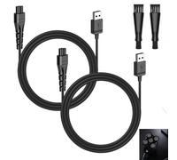 Shaver Charger for Remington, 5V USB Charging Compatible with Remington HC4250 HC4255 MB4130 XR1330 PF7500 MB4200 XR1350 XR1400 XR1470 XR1430 F3Electric Razorr Replacement Lead (Black, with Brush)