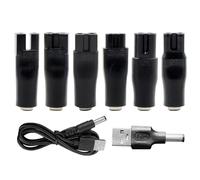 Shaver Charger Set, USB Shaver Power Adapter Charger Cord Kit with 6 Charging Cord Heads, USB Charger Cord Replacement for Shavers Purifiers Hair Clippers Table Lamps and Other Charging Leads