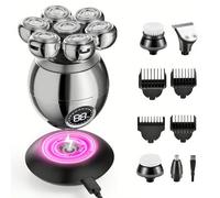 Shaver for Women, Head Shavers for Men, 5 in 1 Grooming Kit with Face Clean Brush Massager Nose Trimmer, Rechargeable Wet Dry 7D Floating Electric Razor for Face, Leg, Body, Trimpod 3.0 Women Shaver