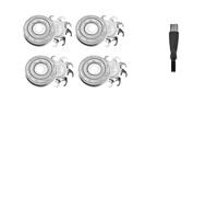 Shaver Head Replacement Blade,Compatible For Skull, Shaver ,Compatible For Pitbull, Gold PRO Shaver Replacement Blade 4 Heads Shaver Blades Shaver Blades(Silver 4 pcs 1 set)