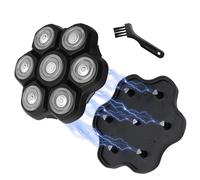 Shaver Heads Replacement Magnetic 7 Blades Bald Head Shaver Replacement Heads Universal 7D Blade Replacement Shaver Heads for Most Mainstream Brands（Black